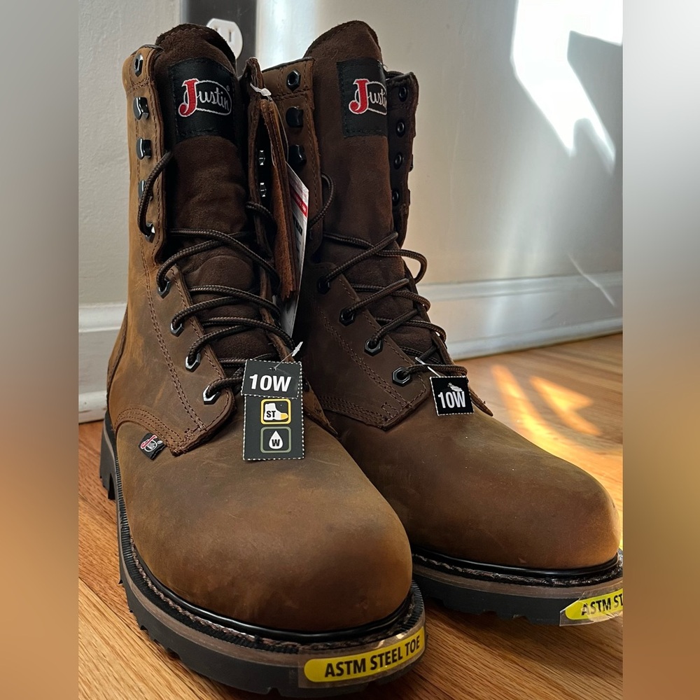 Justin Boots Work Steel Toe Men’s 10 Wide